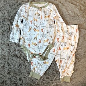 Animal Print Baby Onesie and Pants Set